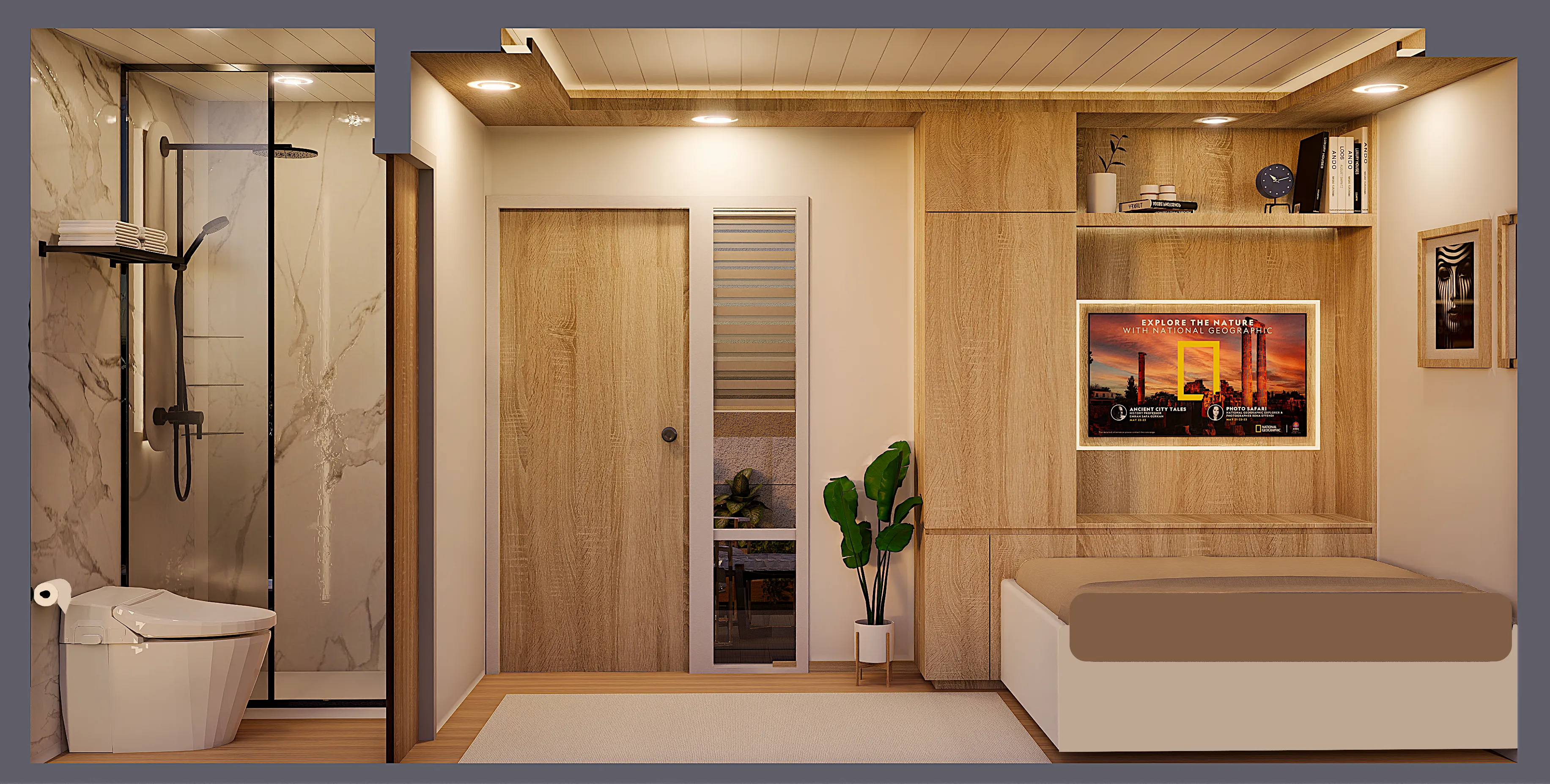 rear view of a bedroom